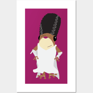 Bride of Frankenstein frog - frog in a Halloween costume Posters and Art